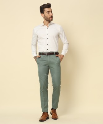 HEMLOCK Regular Fit Men Light Green Trousers