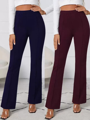 GLADLY Regular Fit Women Blue, Brown Trousers