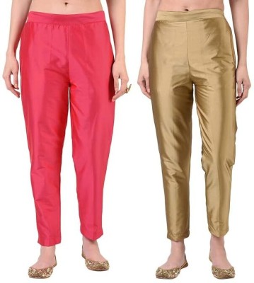 MSAD Regular Fit Women Gold, Pink Trousers