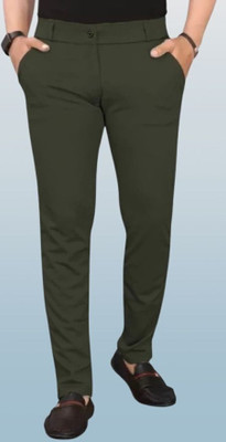 Advikfashion Slim Fit Men Green Trousers