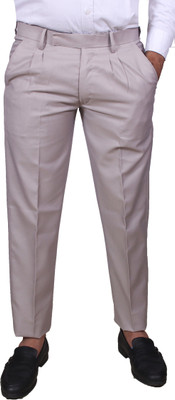 INDIAN PLANET Regular Fit Men Grey Trousers