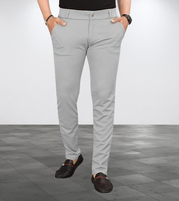 ISUEL FAB Slim Fit Men Grey Trousers