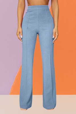 SKD TRENDZ Comfort Fit, Regular Fit Women Light Blue Trousers