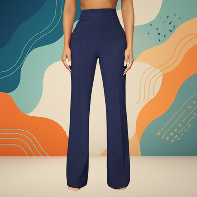 Anitafashion Loose Fit Women Dark Blue Trousers