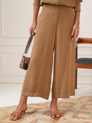Tokyo Talkies Flared Women Brown Trousers