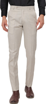 Hoj Regular Fit Men Cream Trousers