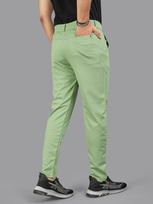 Style Grove Slim Fit Men Light Green Trousers