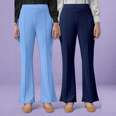 Anitafashion Loose Fit Women Light Blue, Dark Blue Trousers