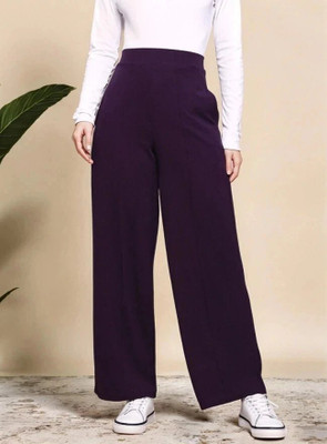 Dwarros Regular Fit Women Purple Trousers