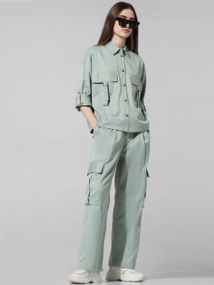 ONLY Relaxed Women Green Trousers