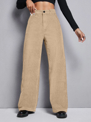 Rajovati Loose Fit Women Cream Trousers
