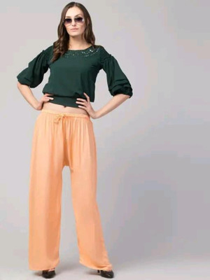 Classi Kaari Flared Women Orange Trousers