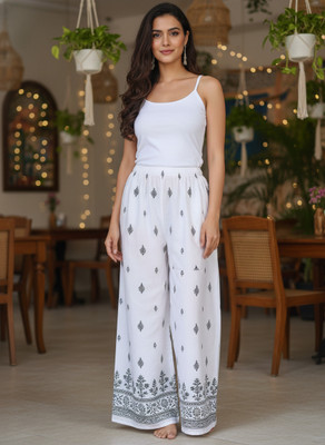 ZAYRAHETHNIK Regular Fit Women White Trousers