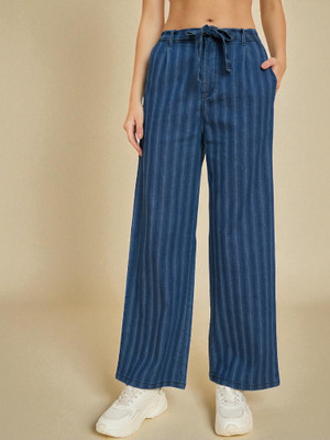 STUDIO NEXX Flared Women Dark Blue Trousers