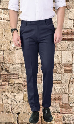 AD & AV Regular Fit Men Dark Blue Trousers