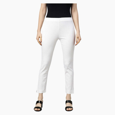 High Glitz Regular Fit Women White Trousers
