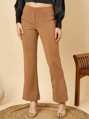 LE BOURGEOIS Flared Women Gold Trousers