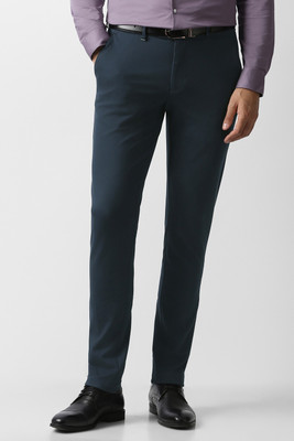 VAN HEUSEN Slim Fit Men Green Trousers