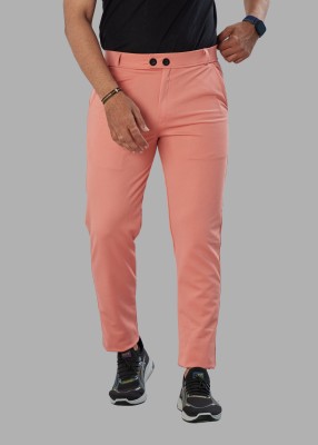 AAITHAN Slim Fit Men Pink Trousers