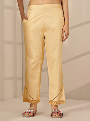 LIBAS Straight Fit Women Beige Trousers