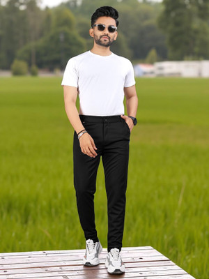 Rudra Enterprise Regular Fit Men Black Trousers