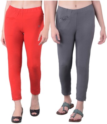 Comfort Lady Regular Fit Women Red, Grey Trousers