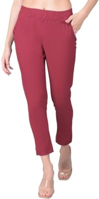 Comfort Lady Regular Fit Women Maroon Trousers