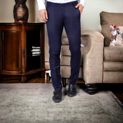 GLAUCUS Regular Fit Men Dark Blue Trousers