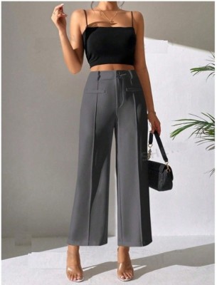 FOREMORE STYLE Straight Fit Women Grey Trousers