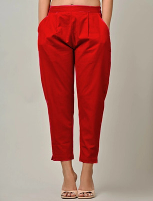 Rakshita Fashions Regular Fit Women Red Trousers