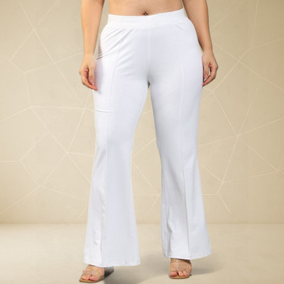 Anitafashion Comfort Fit, Regular Fit Women White Trousers