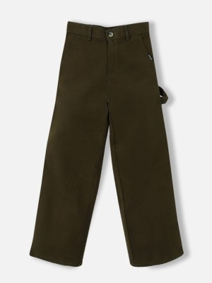 Urbano Juniors Loose Fit Boys Dark Green Trousers