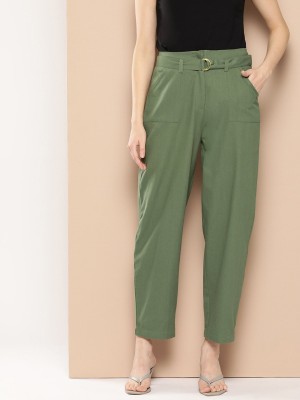 CHEMISTRY Regular Fit Women Green Trousers