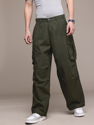 Roadster Loose Fit Men Green Trousers