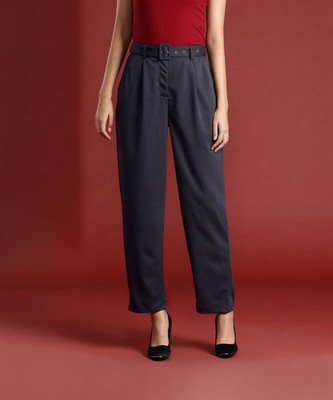 all about you Regular Fit Women Black Trousers