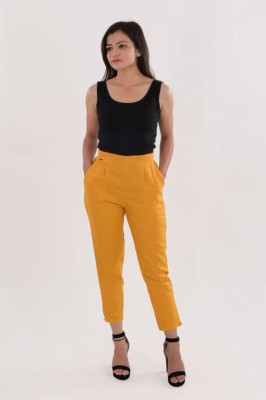FESNOVA Skinny Fit Women Yellow Trousers