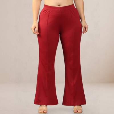 Anitafashion Loose Fit Women Maroon Trousers
