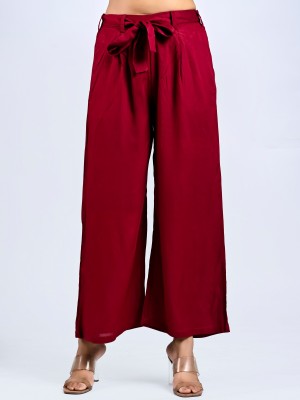 Mirayya Enterprises Flared Women Maroon Trousers