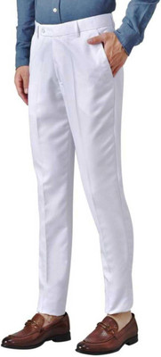 SLC Regular Fit Men White Trousers