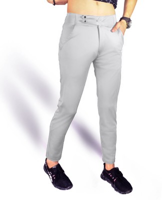 Veltick Slim Fit Men Grey Trousers