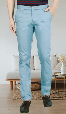AD & AV Regular Fit Men Light Blue Trousers