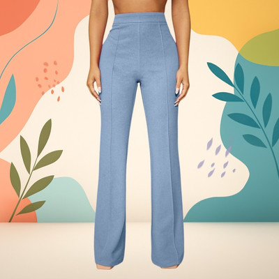 nitafashion Loose Fit Women Light Blue Trousers