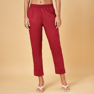 Rangmanch by Pantaloons Regular Fit Women Maroon Trousers