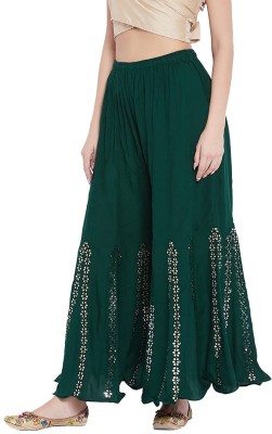 MIXFIT Flared Women Green Trousers