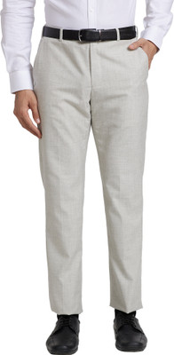 PARK AVENUE Regular Fit Men Grey Trousers