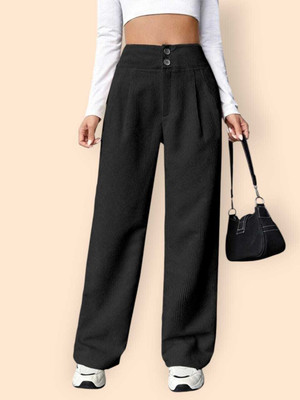 Aarya Fashion Regular Fit Women Black Trousers