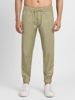 PLOUNGE Regular Fit Men Khaki Trousers