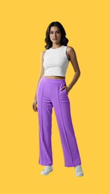 LAXMISPORTS Straight Fit Women Purple Trousers