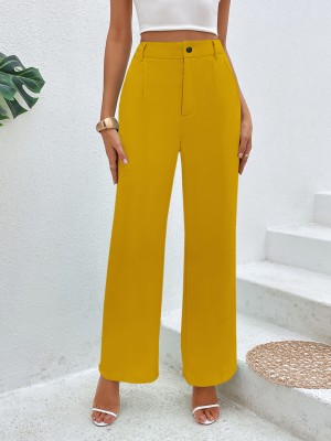 LEE TEX Regular Fit Women Yellow Trousers