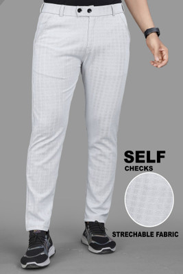 VELLOSTA Regular Fit Men Silver Trousers